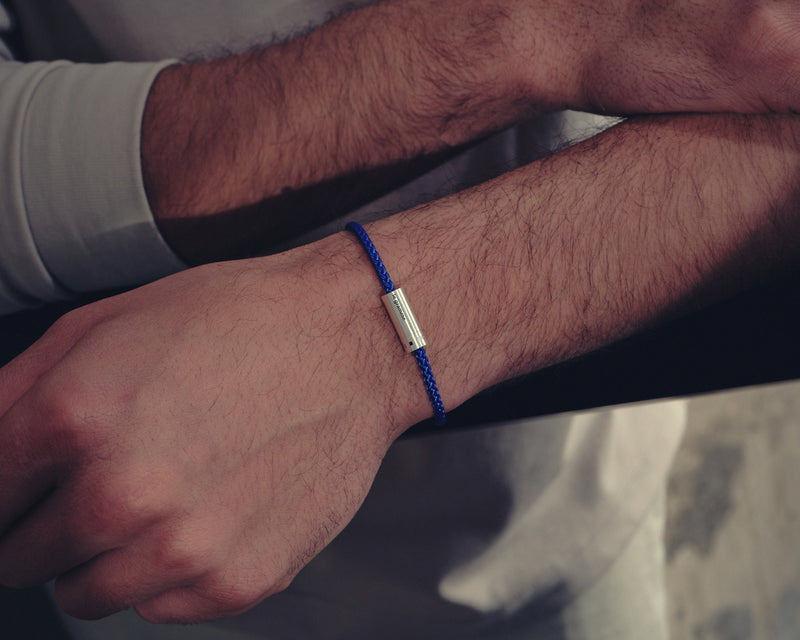 royal blue nato cable bracelet le 7g