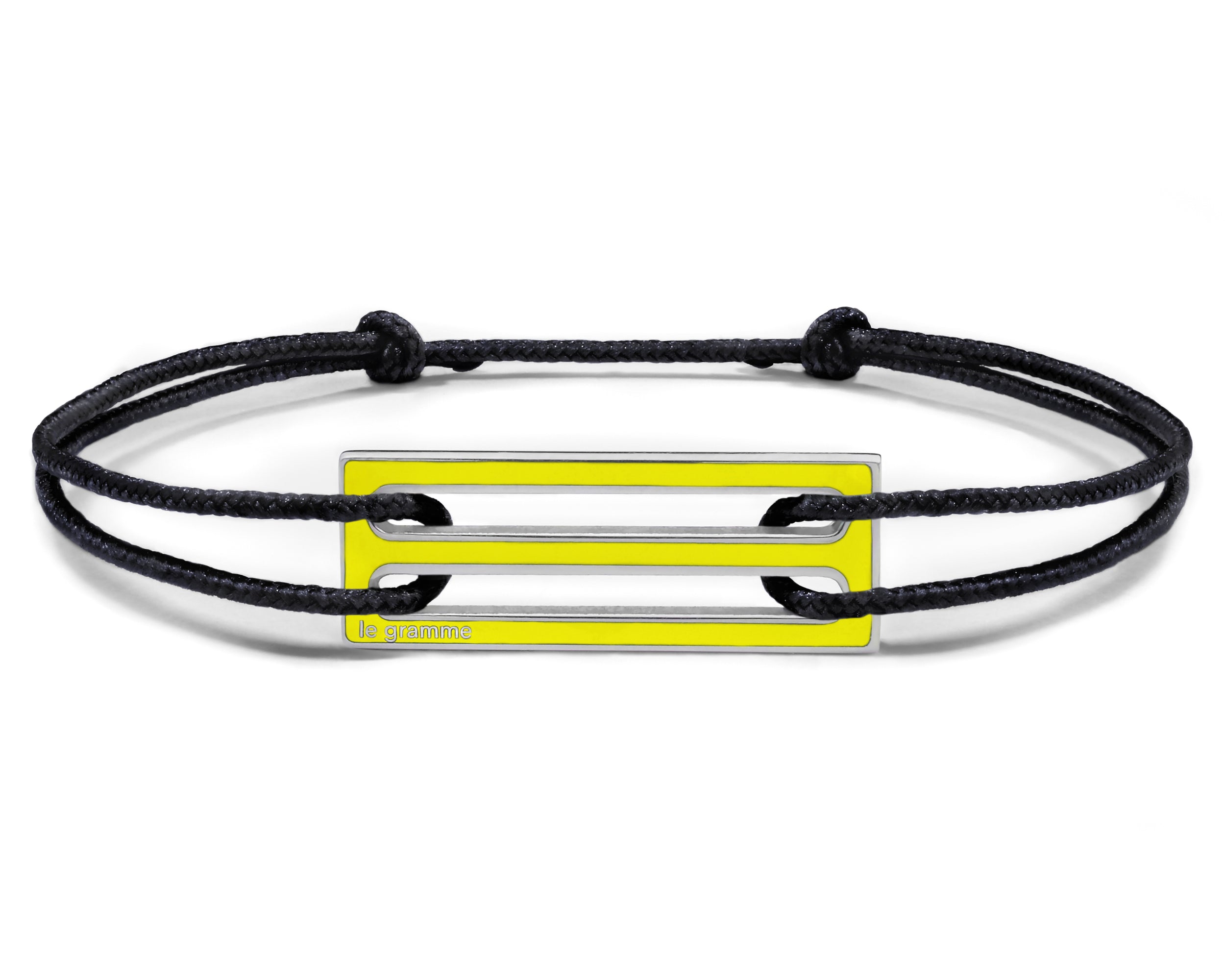 bracelet cordon laqué jaune le 2,5g