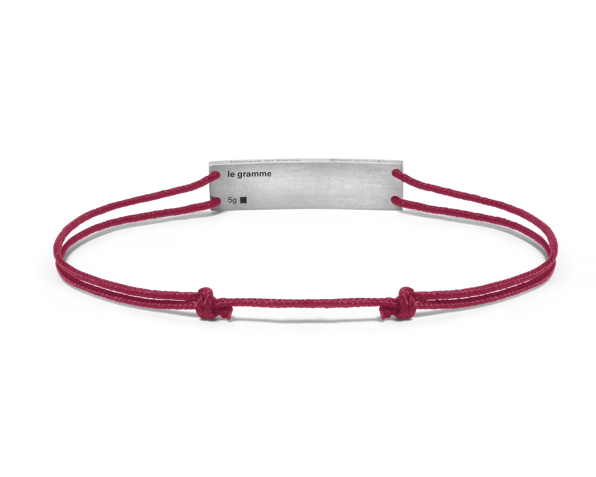 bracelet cordon bordeaux godron le 5g