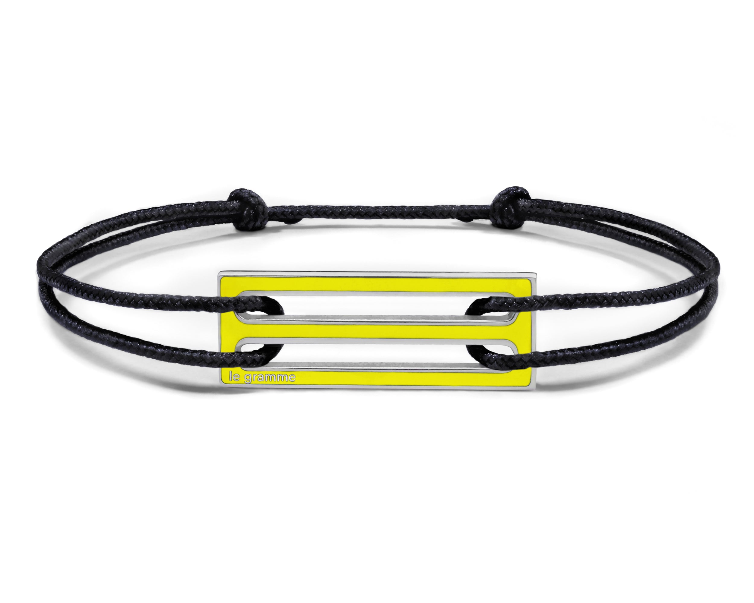 gift box - yellow lacquered cord bracelet le 2,5g