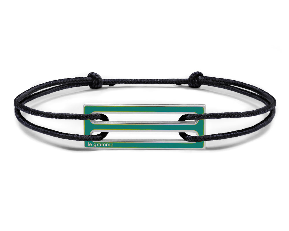 bracelet cordon laqué vert le 2,5g