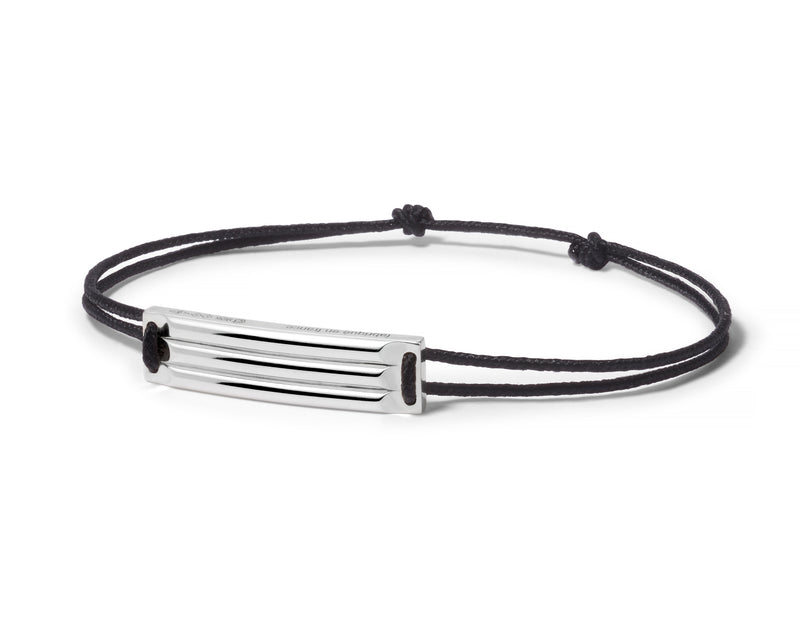 bracelet cordon noir godron le 5g