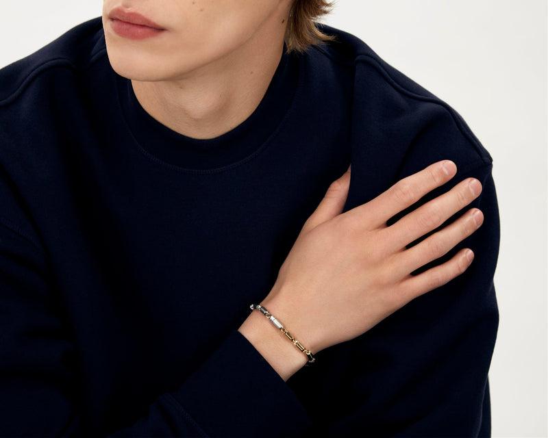 bracelet-segment-925-sterling-silver-and-18ct-yellow-gold-27g-bijoux-pour-homme