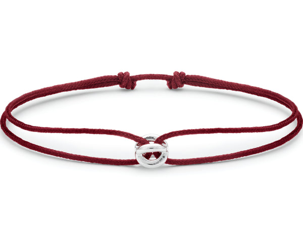 bracelet cordon entrelacs bordeaux le 1g